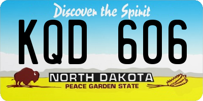 ND license plate KQD606