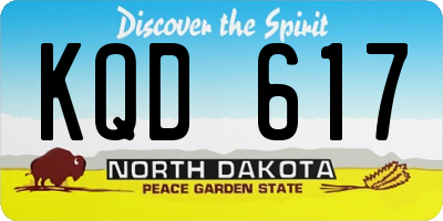 ND license plate KQD617