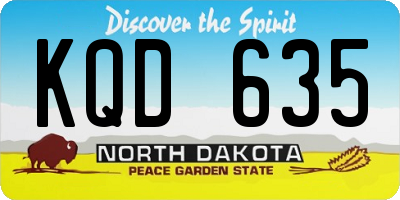 ND license plate KQD635