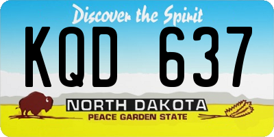 ND license plate KQD637