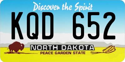 ND license plate KQD652