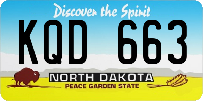 ND license plate KQD663