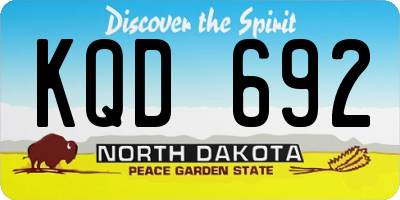 ND license plate KQD692