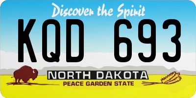 ND license plate KQD693