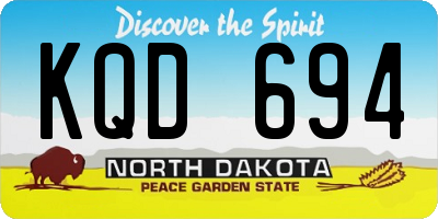 ND license plate KQD694