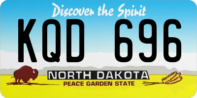 ND license plate KQD696