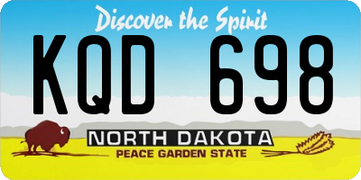 ND license plate KQD698