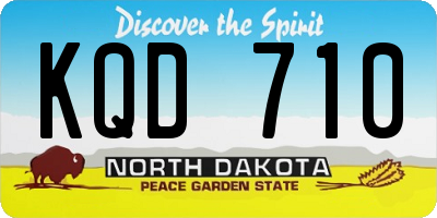 ND license plate KQD710