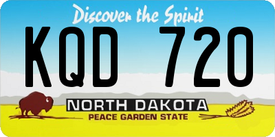 ND license plate KQD720