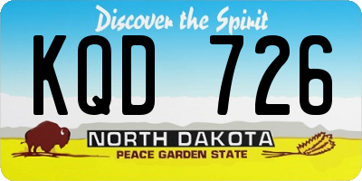 ND license plate KQD726