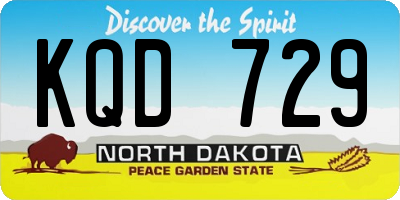 ND license plate KQD729