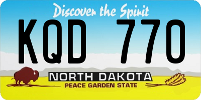 ND license plate KQD770