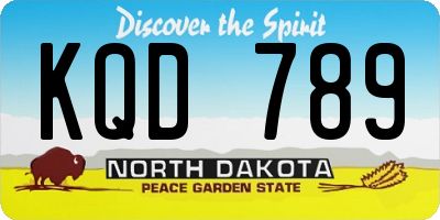ND license plate KQD789