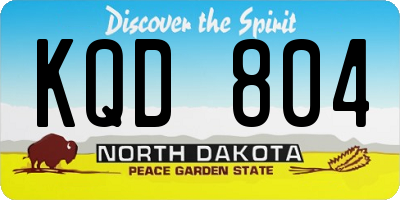 ND license plate KQD804