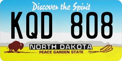 ND license plate KQD808