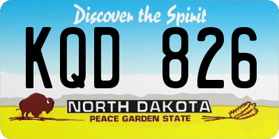 ND license plate KQD826