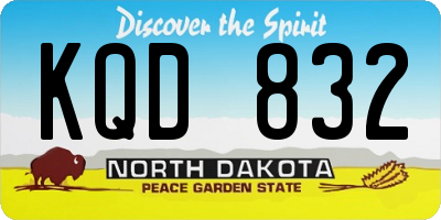 ND license plate KQD832