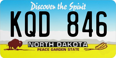 ND license plate KQD846