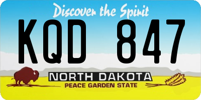 ND license plate KQD847