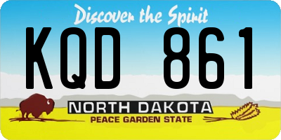 ND license plate KQD861
