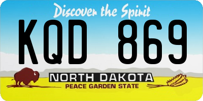 ND license plate KQD869