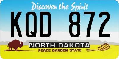 ND license plate KQD872