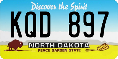 ND license plate KQD897