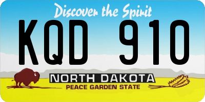 ND license plate KQD910