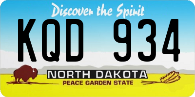 ND license plate KQD934