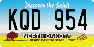 ND license plate KQD954