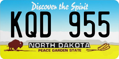ND license plate KQD955