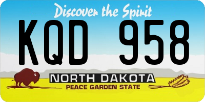 ND license plate KQD958