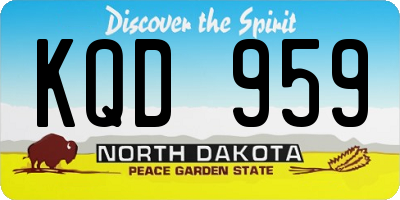 ND license plate KQD959