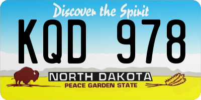 ND license plate KQD978