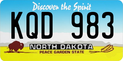 ND license plate KQD983