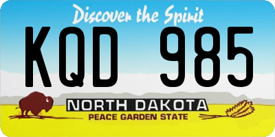 ND license plate KQD985