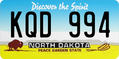 ND license plate KQD994