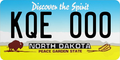 ND license plate KQE000