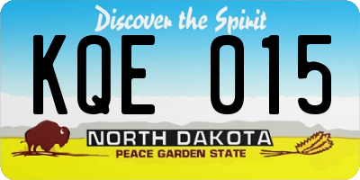 ND license plate KQE015