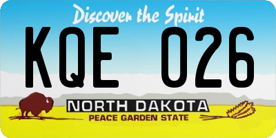 ND license plate KQE026