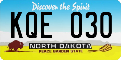 ND license plate KQE030