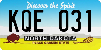 ND license plate KQE031