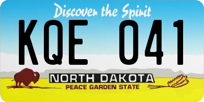 ND license plate KQE041