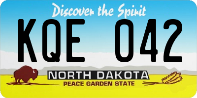 ND license plate KQE042