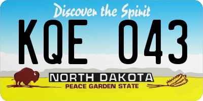 ND license plate KQE043