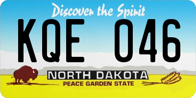 ND license plate KQE046