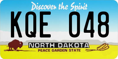 ND license plate KQE048