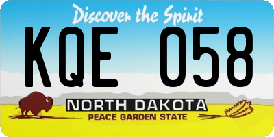 ND license plate KQE058