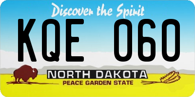 ND license plate KQE060