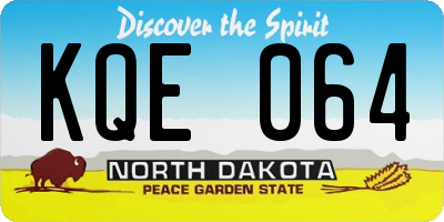 ND license plate KQE064